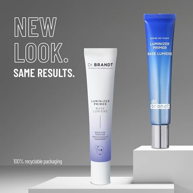 Dr. Brandt Pores No More Luminizer Primer - Blurs the Appearance of Pores & Imperfections, Provides a Smooth Canvas for Foundation + a Glowing, Flawless Complexion - 1 fl oz, Pack of 2