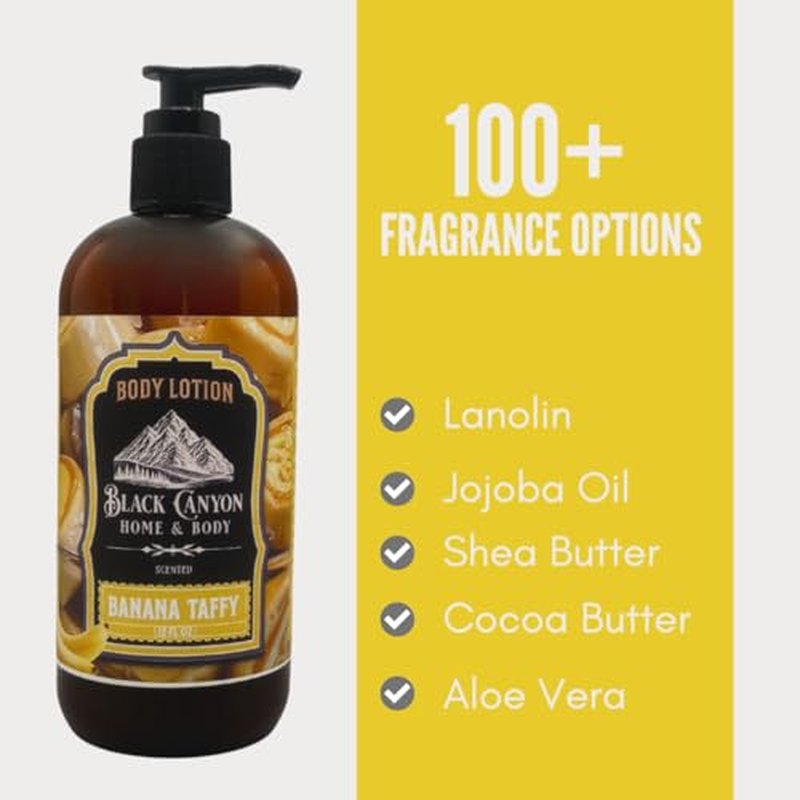 Black Canyon Banana Taffy Scented Body Lotion with Lanolin and Jojoba Oil, 12 Oz
