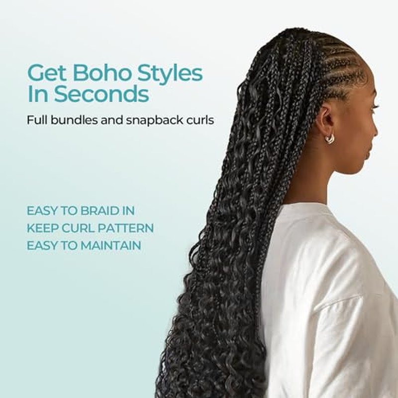 Brown Human Braiding Hair Color 4 for Boho Braids Bohemian Knotless Deep Wave Bulk No Weft 2 Bundles 100g 26 Inch
