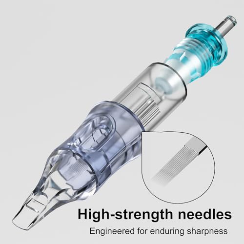 BRONC 50PCS Tattoo Cartridge Needles 1011RL - 11RL #10 Bugpin 0.30mm 11 Round Liner Disposable Tattoo Needles for Rotary Tattoo Machines