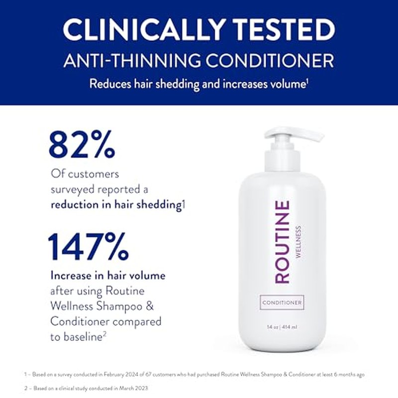 Routine Wellness Anti-Thinning Deep Conditioner for Thinning Hair - DHT Blocker for Hair Loss in Men & Women - Promotes Healthy Hair - Orchid & Apricot 14oz