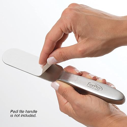 ForPro Professional Collection Stainless Steel Pedi File Refill, 180 Grit, White, EZ-Strip Peel Pedicure Refill Pads, 1.25¡± W x 4¡± L, 50-Count
