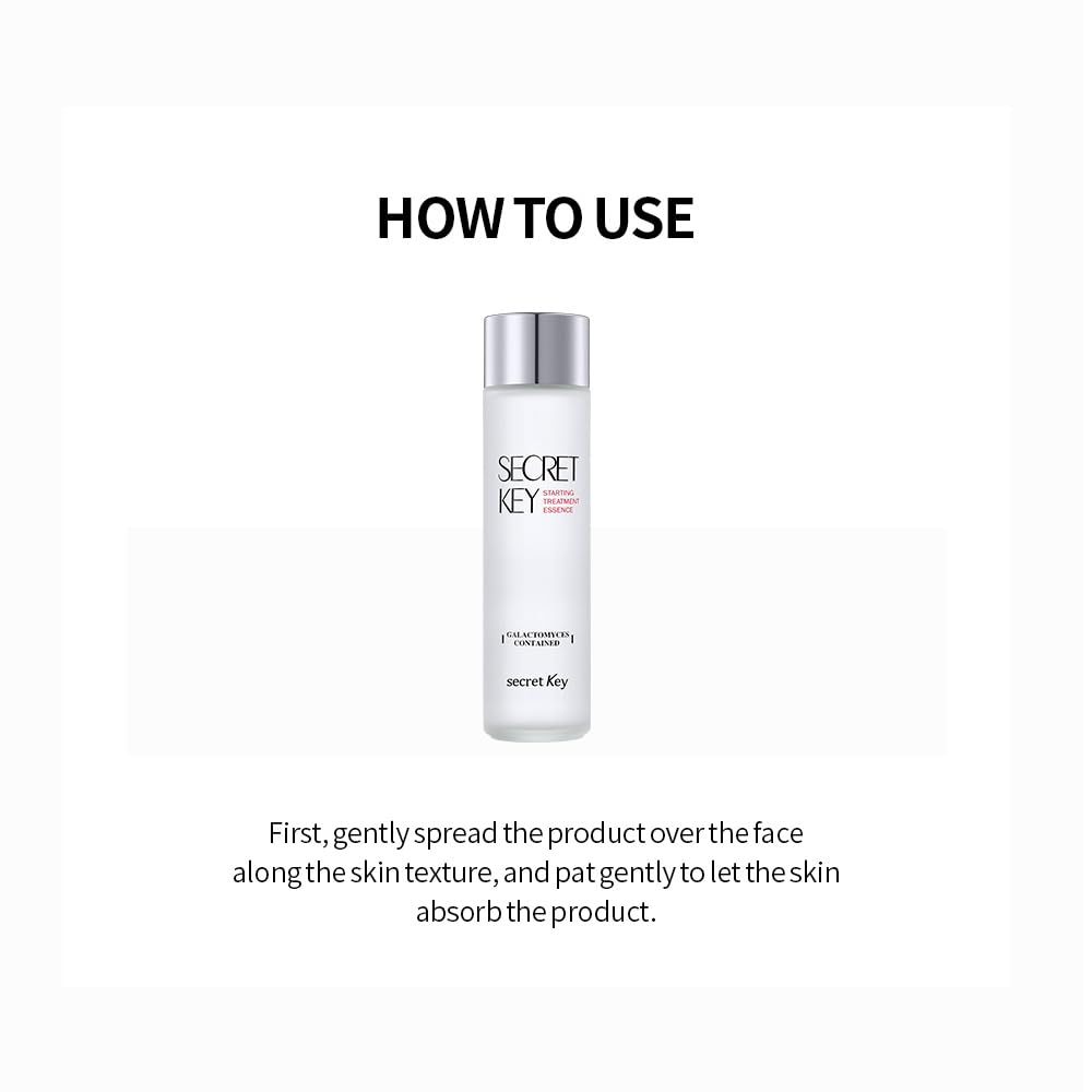 SECRETKEY Starting Treatment Essence, Nourishment & Hydration, Wrinkle care, Contained 95% Galactomyces Ferment Filtrate 5.24 fl. Oz. / 155ml, Natural Ingredients, Essence for Sensitive Skin