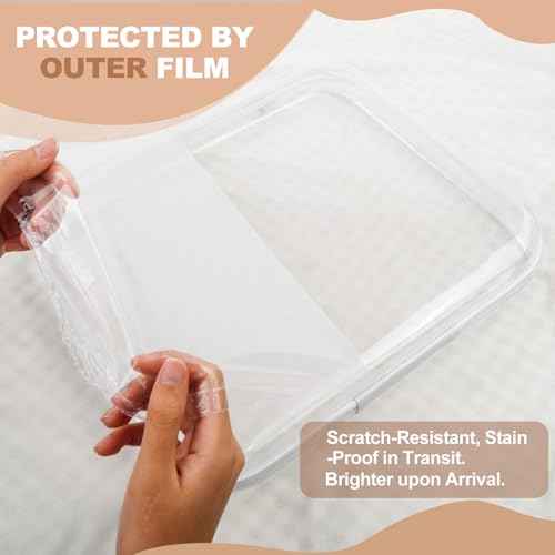 3pcs Clear Hard Shell Zipper Case, Transparent Hard Plastic Zipper Pouches, Portable Travel Organizer, Clear Toiletry Bag, Craft and Arts Organizer, Toy Storage Bins, Stackable Hard Side Plastic Case