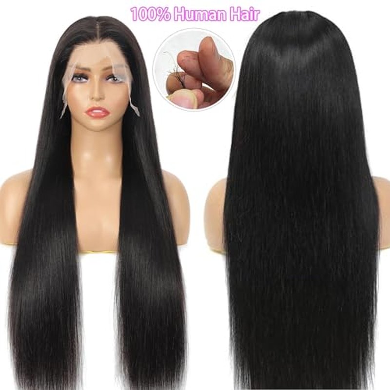 Lace Frontal Wigs Straight Hd 13x6 Lace Front Wigs Human Hair Pre Plucked 100 Percent Human Hair Wigs for Women Natural Color 22inch