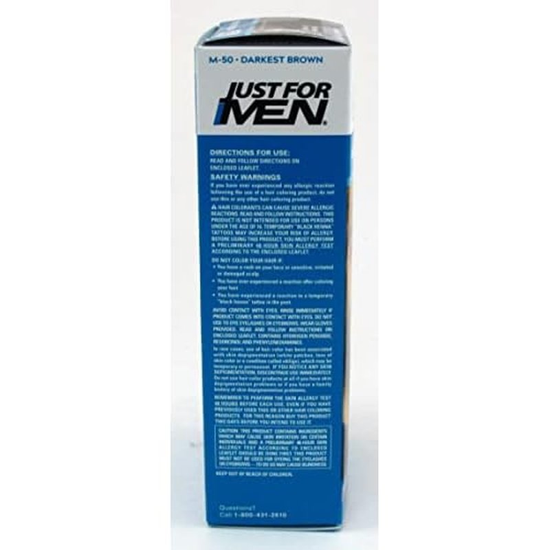 Just for Men Mustache & Beard #M-50 Darkest Brown Color Gel (Case of 6)