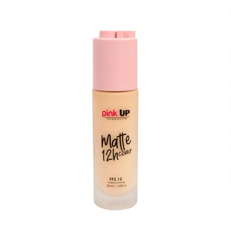 Pink Up | Matte Cover | Liquid Makeup with SPF 15| 12-hour matte wear | Medium coverage for oily skin | Makeup | Foundation | Lightweight texture | Beige shade | Model PKMHR300
