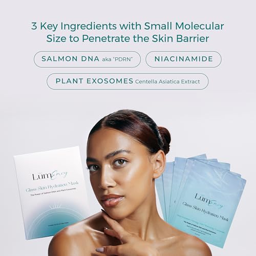 L?mEnvy Glass Skin Hydration Mask | Salmon DNA (PDRN) & Centella Collagen Face Mask - Deep Hydration, Pore Refining, Brightening & Firming Bio-Cellulose Facial Sheet for Radiant Glow