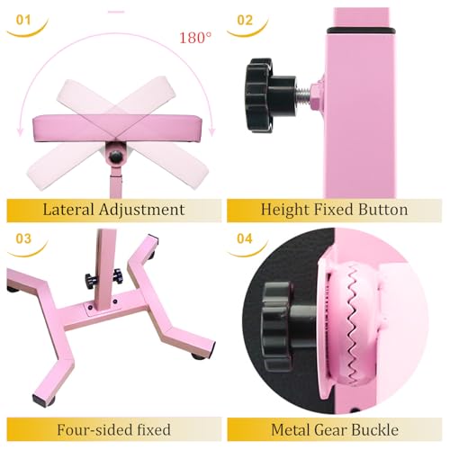 Tattoo Arm Rest Pro - Heavy-Duty 4-Corner Base w/ 360¡Æ Adjustable Height (27"-39") & Artist-Grade Comfort Pad | Folds Flat for Studio Portability | Built for Tattoo Pros