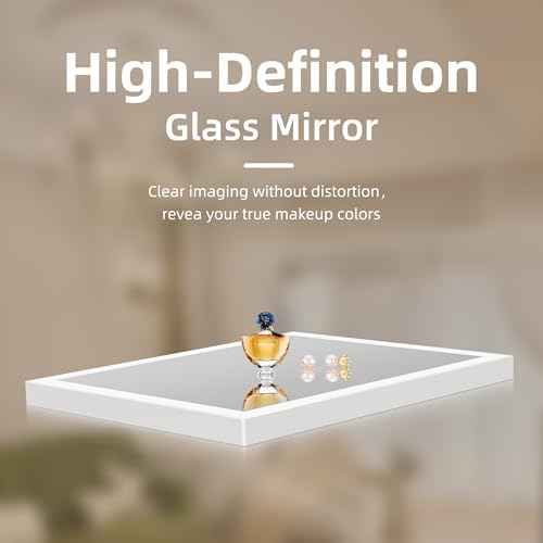 Hansong Vanity Mirror with Lights 11.8"x9.8" Lighted Makeup Mirror with Bluetooth Speaker Smart Touch Control LED Mirror with 3 Color Light Modes Detachable 10X Magnification and 360¡ÆRotation