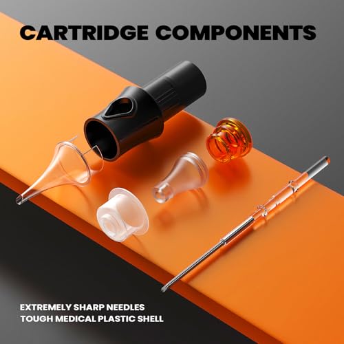 50Pcs #10RS Tattoo Cartridge Needles - 10 each: 1003RS, 1005RS, 1007RS, 1009RS, 1011RS. Pre-sterilized, individually packaged for safety. Strong stability, fits most rotary tattoo machines.