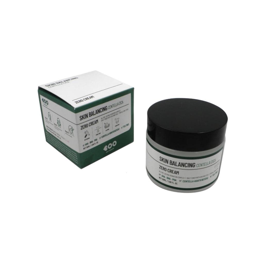 DEARBOO SKIN Balancing Centella Cica Zero Facial Cream 1.76 oz(50g) | AHA BHA PHA and Teatree | Soothing, Calming, Moisturizing for Sensitive Skin | Daily Korean Skincare