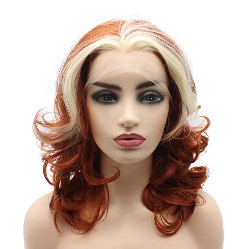 Peakia Shoulder Length Hand Tired Synthetic Lace Front Wigs