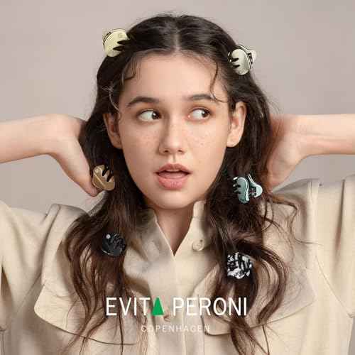 EVITA PERONI Small Hair Clips, Mini Hair Clip for Hair, Little Tiny Claw Clips for Women Girls, Caramel Brown