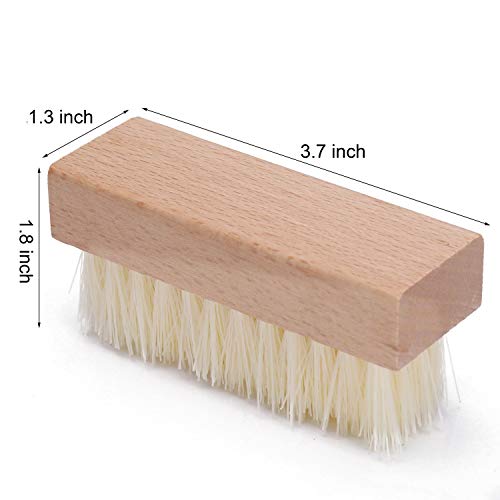 4-Packs Wooden Nail Brush Sturdy, Non-Slip Fingernail Hand Scrub Brush Nail Cleaning Brush for Nails and Toes