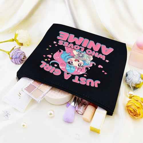 Anime Gifts for Women Anime Lover Gifts for Women Friend Sister Animes Fans Makeup Bag Cosmetic Pouch with Zipper Travel Toiletry Makeup Organizer Kawaii Animes Merch Stuff Accessories