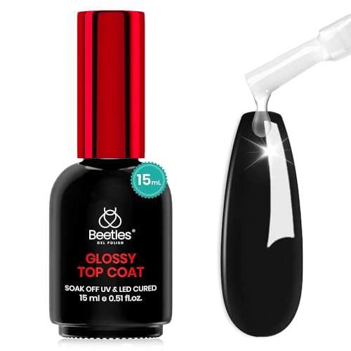 Beetles Gel Top Coat - Extra Glossy Top Coat Gel Polish 15ml, Shine Finish and Long Lasting, Soak Off UV & Nail Lamp DIY Manicure Gift for Women