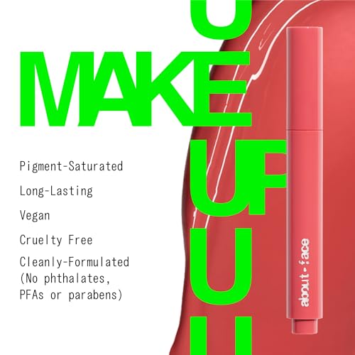 aboutface Cherry Pick Lip Color Butter ? High-Shine, Hydrating Lip Balm with Pomegranate Flower Extract & Cherry Butter ? Vegan, Cruelty-Free, Clean Beauty ? 0.06 oz (Guava Crush ? Pinky Coral)