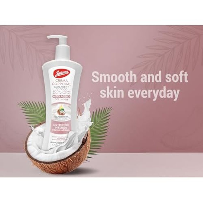 JALOMA Body Lotion with Coconut Oil, Hydrates and Softens your Skin, 2Pack, 13.5 Fl Oz Each Bottle