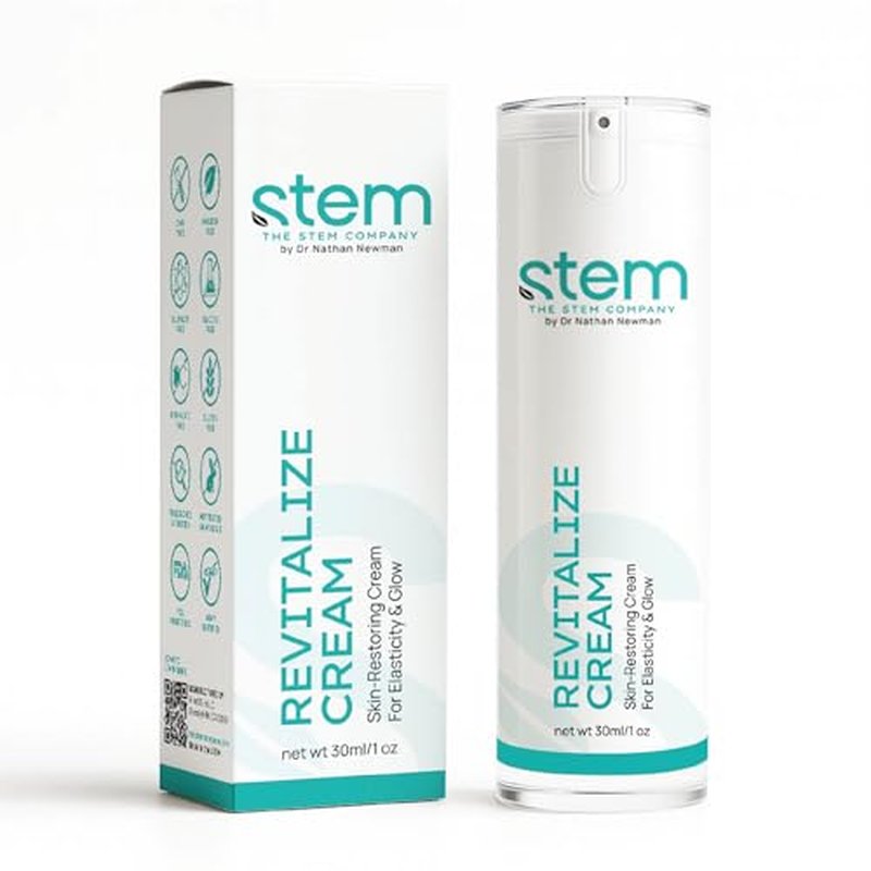 STEM Natural Intelligence Revitalize Cream, Facial Moisturizer, Luxury Skin Care, Face Moisturizer for Women, Peptides Serum, Antioxidant Support, Face Mask & Cream, 1oz Bottle
