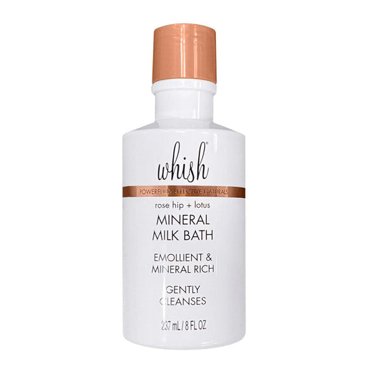 Whish Rose Hip & Lotus Mineral Milk Bath Soak - Hydrating & Moisturizing Milk Bubble Bath for All Skin Types - 8 Fl Oz (Pack of 1)