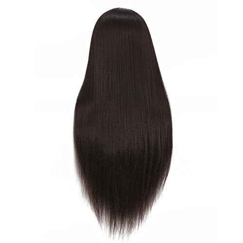 Hairginkgo Mannequin Head 26"-28" Super Long Synthetic Yaki Fiber Hair Manikin Head Styling Hairdresser Training Head Cosmetology Doll Head for Cutting Braiding Practice with Clamp (91806BY0220)