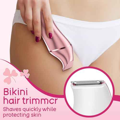 2-in-1 Bikini Trimmer for Women, Gifts for Women, Electric Shaver for Womens, Rechargeable Wet Dry Lady Hair Remover,IPX7 Waterproof, Razor for Legs