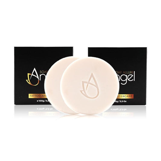 Angel Soap Allure Tattoo Aftercare - Organic Cleansing Soap Bar - Vegan Soap Bar for Tattoos, Piercings, and PMU, Neutral Soap with Aloe, Dragons Blood and Centella Asiatica (Pack of 2)