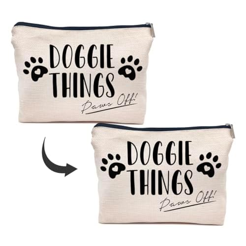 IWXYI Pet Mom Gift,Gift For Pet Mom,Doggie Things Bag,Dog Things Makeup Make Up Bag Zipper Pouch Travel Toiletry Gifts For Dog Mom Lover