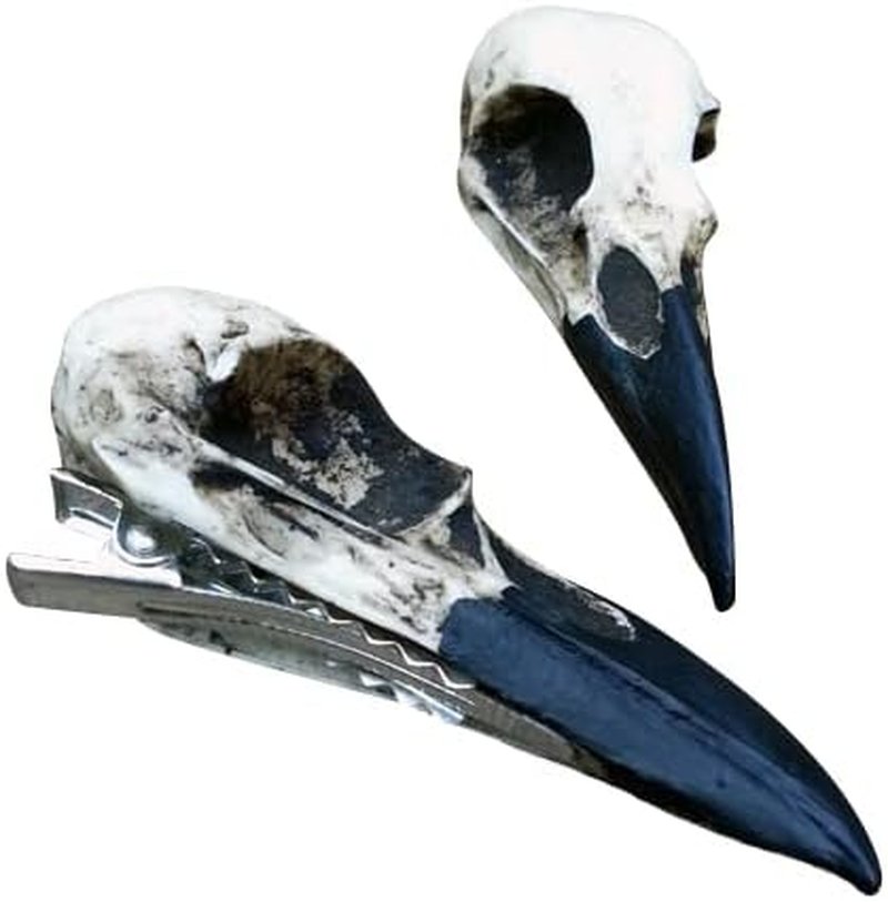 Gothic Raven Skull Hair Clip - Witchy Viking Wedding Accessory | Bridal Barrette for Unique Brides