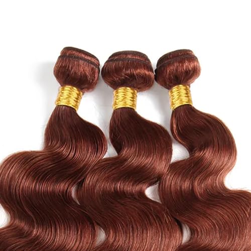 Color 33 Bundle Copper Body Wave Human Hair Bundles Color 33 Auburn Brown 3 Bundles 12 14 16 Inch Reddish Brown Body Wave Bundle Copper Red Hair Weave