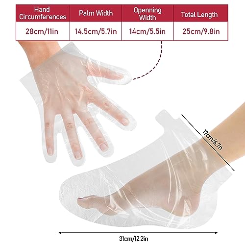 200 Pcs Paraffin Wax Liners for Feet and Hand, Disposable Paraffin Bath Liners Plastic Hand and Foot Bags for Hand & Feet Thermal Hot Wax Therapy SPA Paraffin Wax Machine,Larger and Thicker