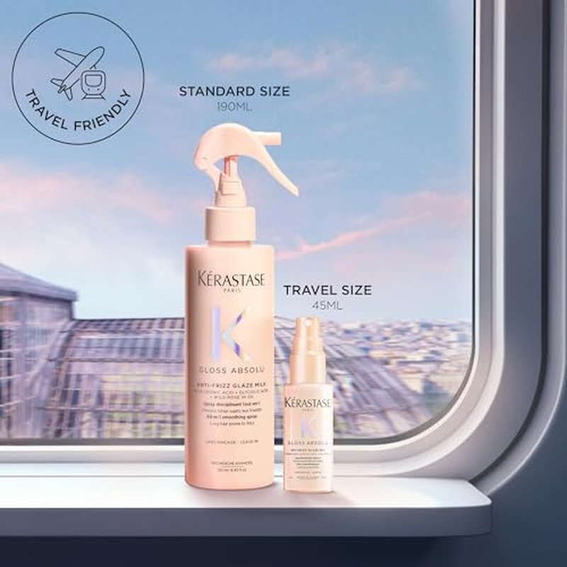 Kerastase Gloss Absolu Anti-Frizz Glaze Milk - Instantly Detangles, Hydrates & Smooths, Eases Blow-Dry, Absorbs Frizz & Fly-Aways, Protects from Heat & Humidity, For Long Hair