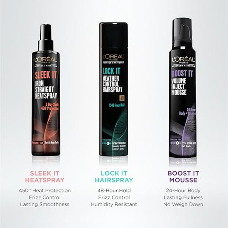 L'Or?al Paris Advanced Hairstyle Sleek It Iron Straight Heat Spray, 5.7 Ounce