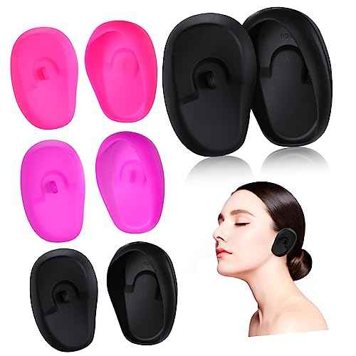 Didiseaon 4pairs Heat-resistant Silicone Ear Muffs for Hair Styling Reusable and Comfortable Ear Covers for Boys and Girls