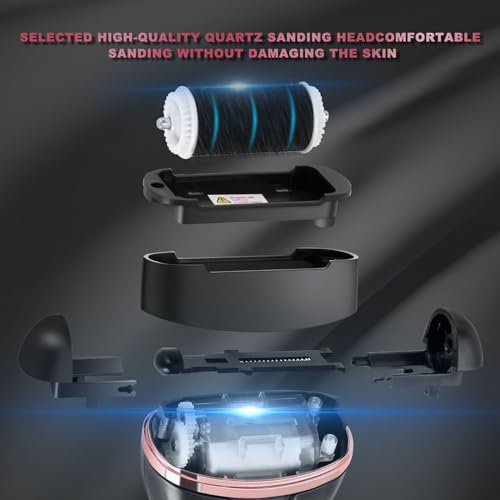 Electric Foot Callus Remover with 3 Roller Heads 2 Speed Rechargeable,Professional Pedicure Pedicure Kit Waterproof Foot Scrubber File,Pedicure Tools,Foot Care for Dead Hard Cracked Dry Skin