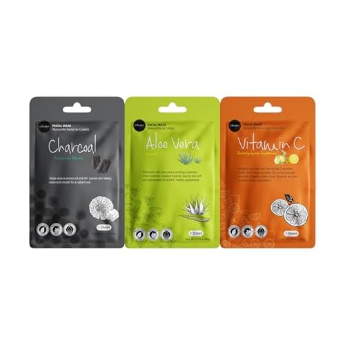 Celavi Essence Facial Sheet Face Mask Variety Set Classic Authentic Korean Moisturizing Skincare (48 Count (Pack of 1))