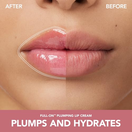 BUXOM Full-On Plumping Lip Cream, Hydrating Lip Plumper Gloss with Peptides & Hyaluronic Acid, High-Shine Tinted Formula for Fuller, Softer Lips, Cruelty-Free