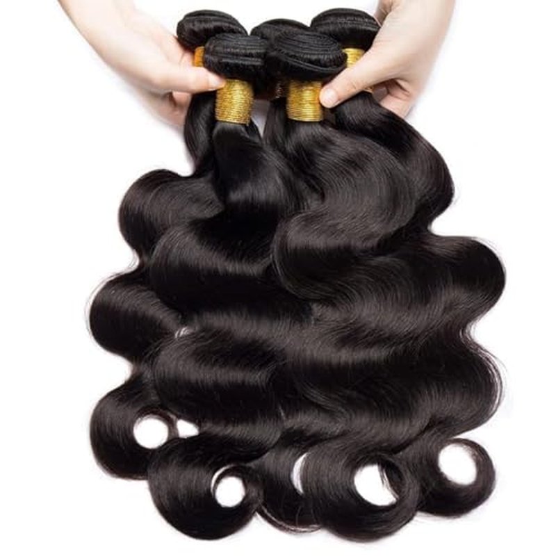 Human Hair Bundles 12A Body Wave Bundles Human Hair Unprocessed Brazilian Virgin 3 Bundle Weave Extensions Natural Black Color 20 22 24 Inch Bundles