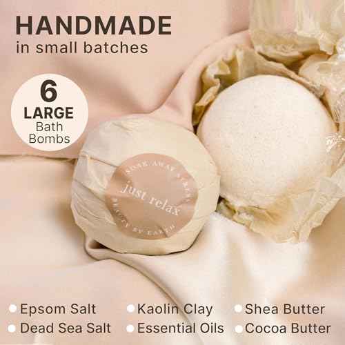 Bath Bombs Gift Set, USA Made with Organic & Natural Ingredients, Christmas Stocking Stuffers for Women & Men, Relaxing Spa Gifts, Wife Stocking Stuffers