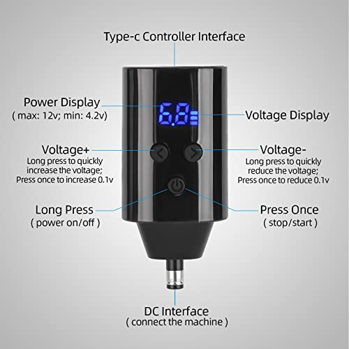 ATOMUS Cordless Tattoo Machine Kit Rotary Tattoo Machine Kit with Cordless Tattoo Power Supply 20pcs Cartridge Needles Practice Skin Ink Cups 30ml Tattoo Ink