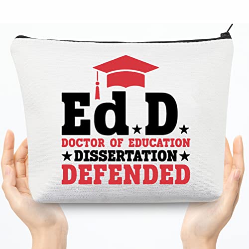 CMNIM EdD Gift Doctor Of Education Dissertation Defended Makeup Bag for Doctorate Graduation Gift for Her