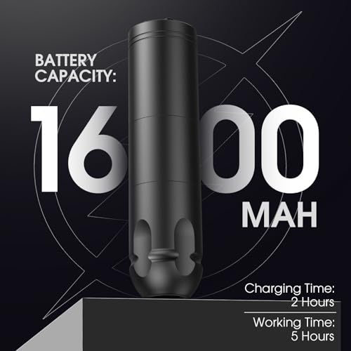 INKin Wireless Tattoo Machine for Beginners, Tattoo Gun with 3.5mm Stroke Length, Ultra-One Tattoo Pen Machine with 1600mAh Battery And LED Digital Display for Starters Play & Learn