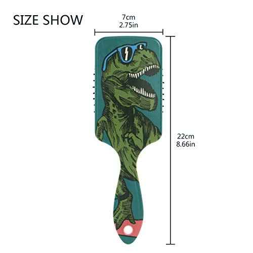 Dinosaur Detangler, Wet Dry Hair Brush for Kids, Men & Women - Plastic Handle