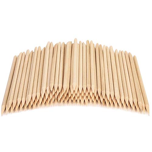 100PCS Orange Sticks for Nails 4.5 Inch - Wooden Cuticle Pusher & Remover Set - Non-Toxic, Skin-Safe - Wood Tools for Manicure & Pedicure - Disposable Set for Home & Salon - Won't Break Easily