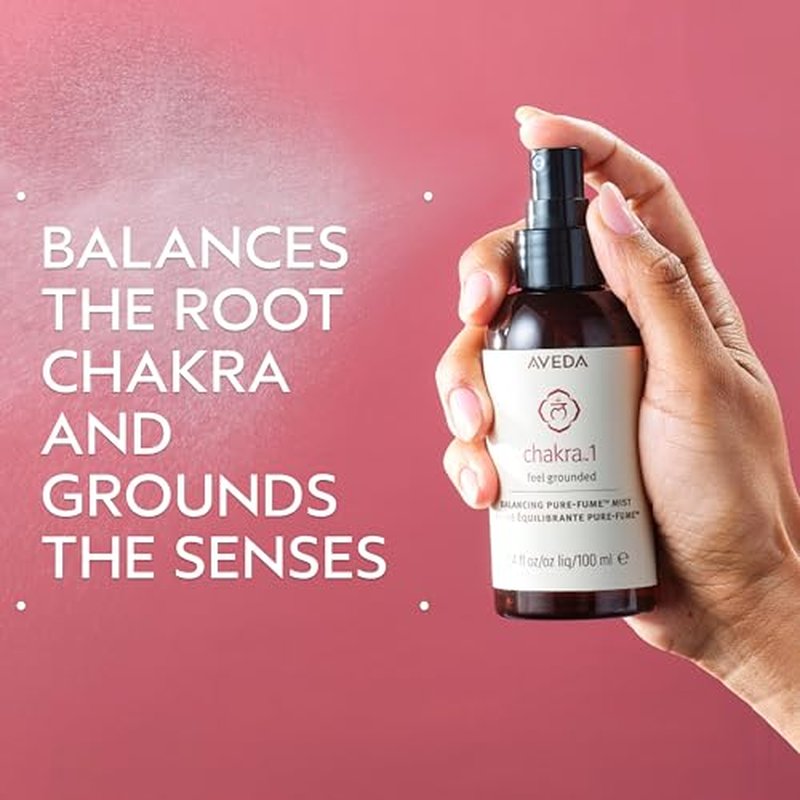 Aveda Chakra 1 Balancing Pure-Fume Mist: Grounded | Body & Room Spray | Balances Root Chakra | With Certified Organic Olibanum, Vetiver, Patchouli, 3.4 Fl Oz