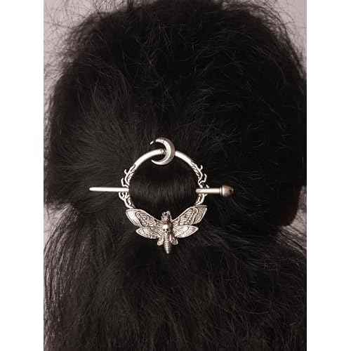 HAQUIL Crescent Moon Moth Hairpin Gothic Hairpin with Trendy Design