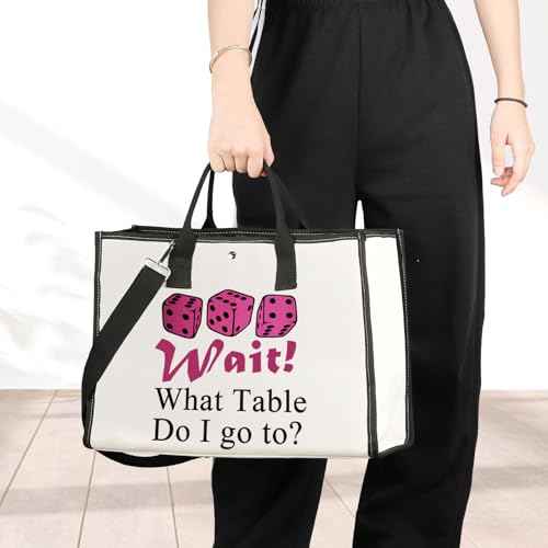 JNIAP Dice Game Makeup Bag Game Night Gifts Dice Gamer Zipper Pouch Game Queen Gifts (wait table tote)