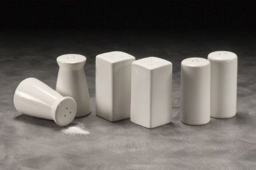 American Metalcraft Round Tapered Ceramic Salt & Pepper Shakers (Set of 2),White