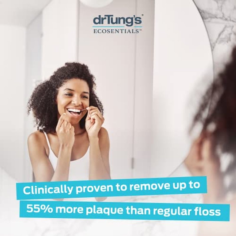 DrTung's Smart Floss - Natural Floss, PTFE & PFAS Free Floss, Gentle on Gums, Expands & Stretches, BPA Free - Natural Dental Floss Cardamom Flavor (Pack of 18)